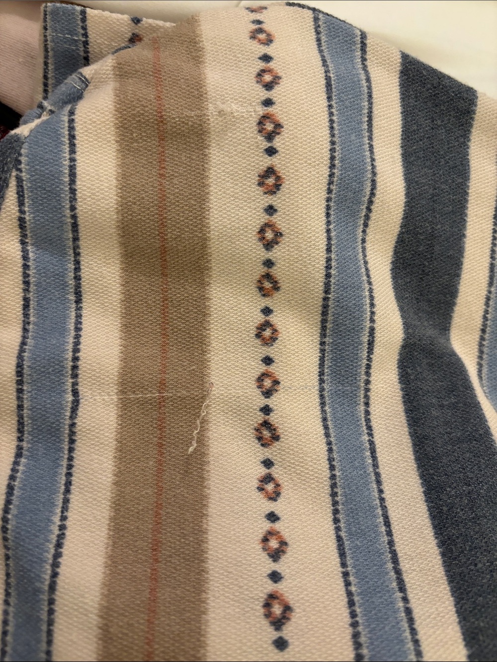 Striped Hooded Pullover Sweatshirt - Blue & Beige - Picture 3 of 3